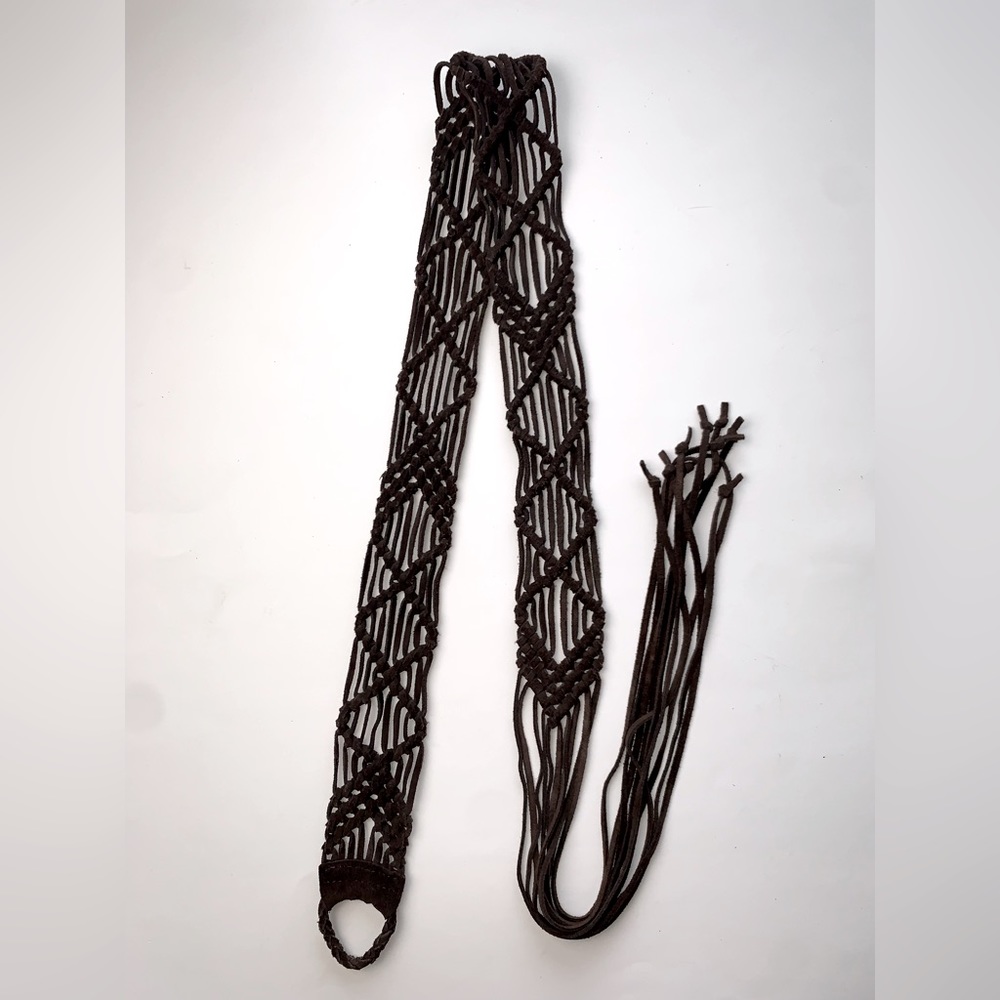 Dark Brown Macrame Belt Pattern